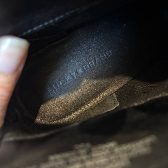 NWOT Lucky Brand 7.5 Callam Ankle Leather Boots Studded Strap Booties Gray - Picture 9 of 11